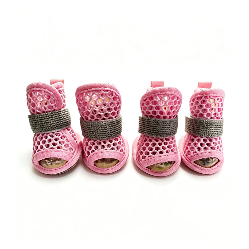 Breathable mesh dog shoes for summer