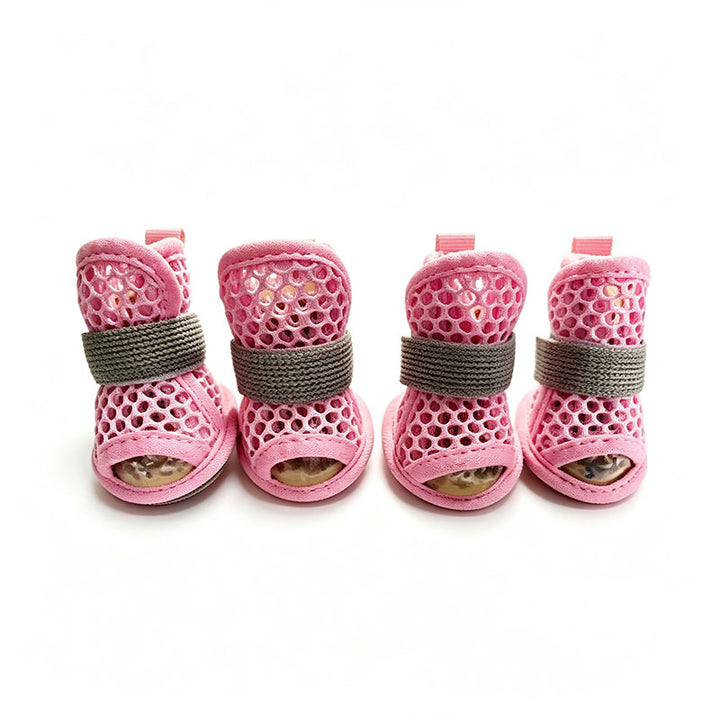 Breathable mesh dog shoes for summer