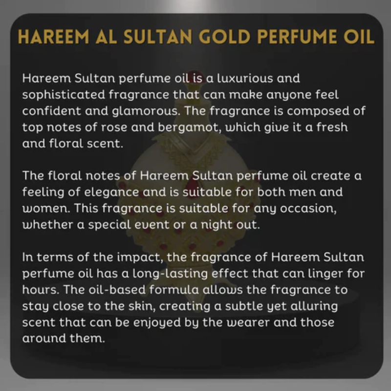 REFINED ESSENCE: HAREEM AL SULTAN GOLD PERFUME OIL - 35ML