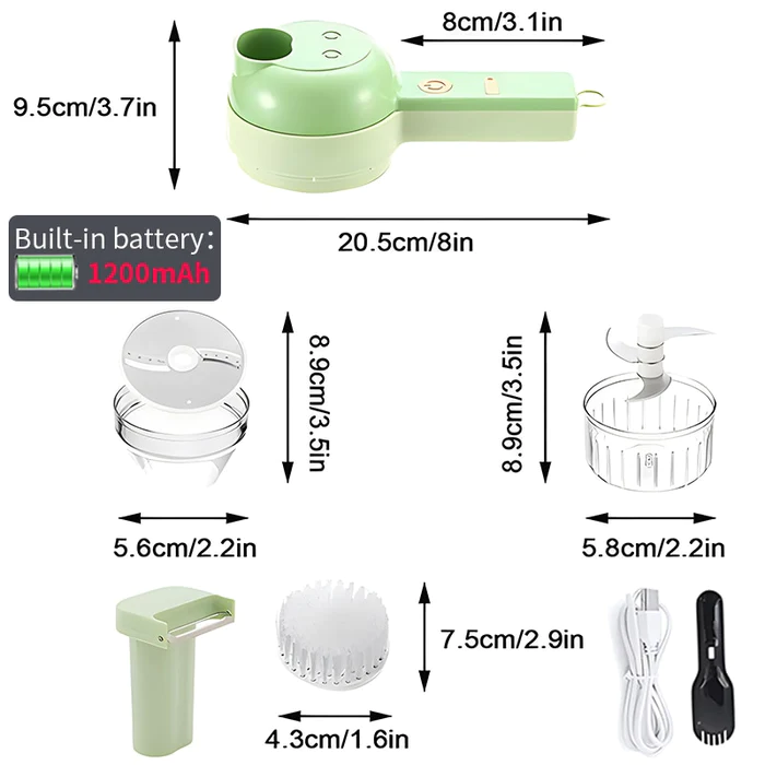 4 IN 1 HANDHELD ELECTRIC VEGETABLE CUTTER