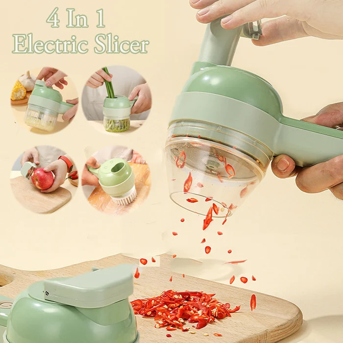 4 IN 1 HANDHELD ELECTRIC VEGETABLE CUTTER
